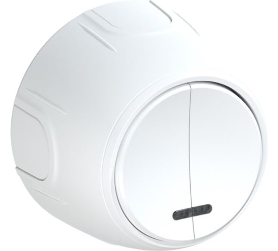 Изображение товара Накладной наружный двойной выключатель OneKeyElectro Rotondo с подсветкой, цвет белый. 7700866