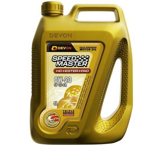 Изображение товара Моторное масло Devon Speed Master SAE 0W-20 SP GF-6A, канистра 4л 338663826