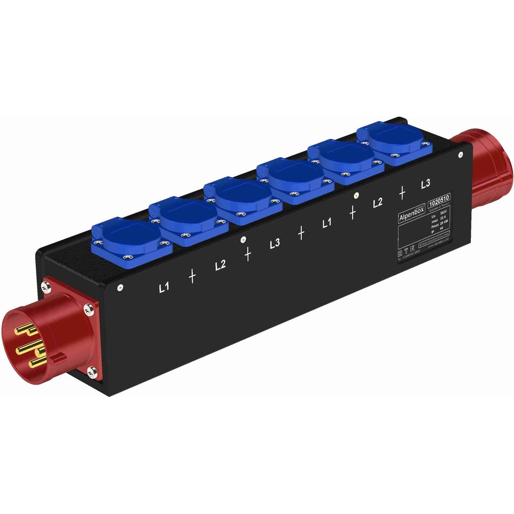 Изображение товара Распределительное устройство ALPENBOX РУСп 1020510 с 7 розетками и заземлением