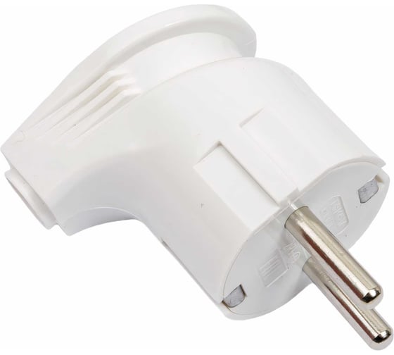 Изображение товара Угловая вилка TOKOV ELECTRIC 16А 250В с заземлением белая TKL-PLUZ-C01