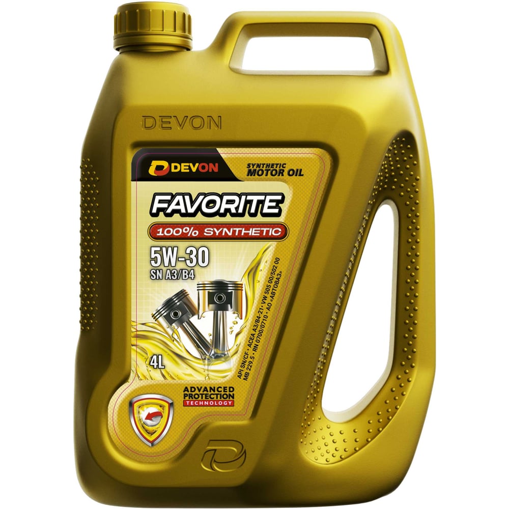 Изображение товара Моторное масло Devon Favorite SAE 5W-30, синтетическое, 4 л