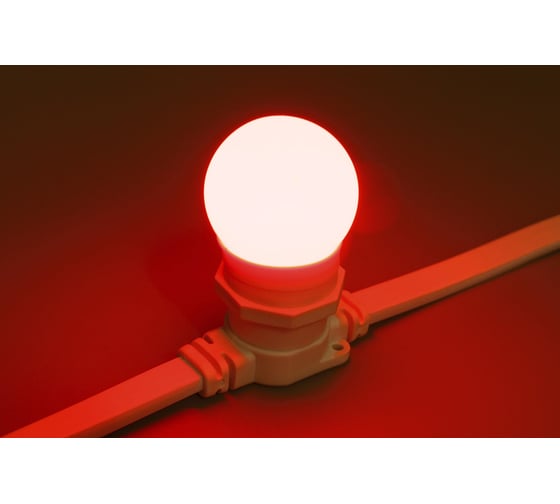 Изображение товара Лампа для Белт-лайта TEAMPROF Е27, 2 Вт, d=45 мм, КРАСНАЯ TPF-B-E27-G45-2W-R