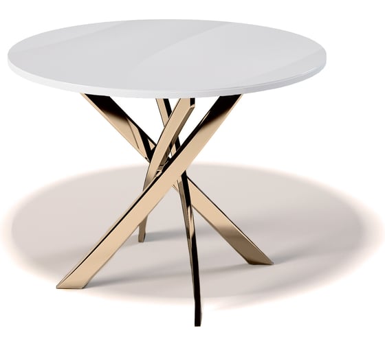 Изображение товара Стол KENNER R1000 золото/стекло белое глянец 325429