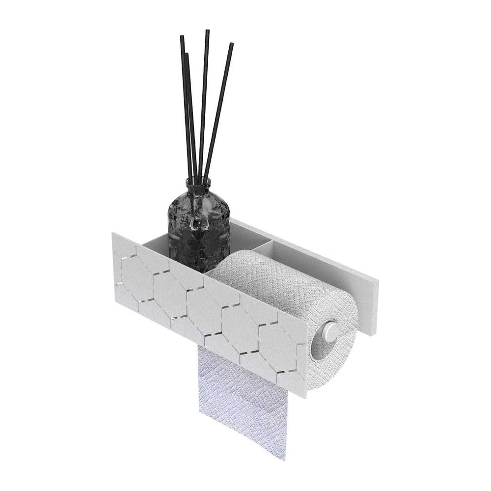 Изображение товара Держатель туалетной бумаги Граф Держалкин Bee duetto 26x13x8 белый настенный металлический