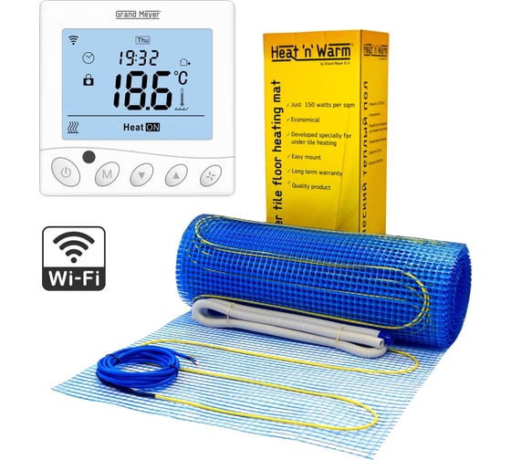 Изображение товара Комплект: нагревательный мат econg150-020, терморегулятор wifi w350 бел Grand Meyer EcoNG150-020(W350)