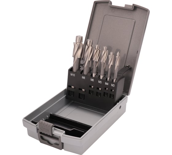 Изображение товара Набор цековок 180 градусов, М3-M10, HSS-G, DIN373, 6 шт RUKO 102450RO