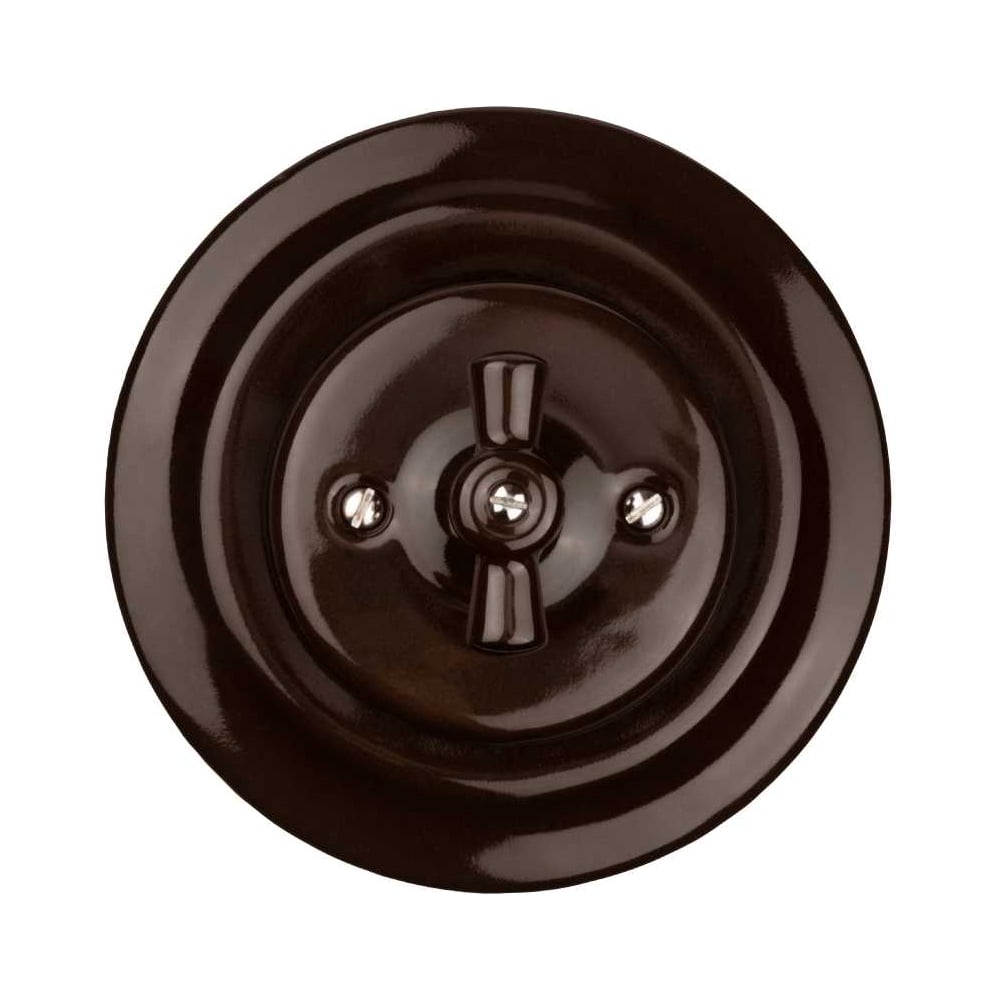 Изображение товара Выключатель скрытой установки TDM ELECTRIC фарфоровый, 10А, коричневый