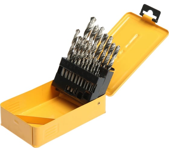 Изображение товара Набор сверл по металлу HSS, цилиндрический хв-к, 1-10 мм, через 0.5 мм, 19 шт ТУНДРА 1119689