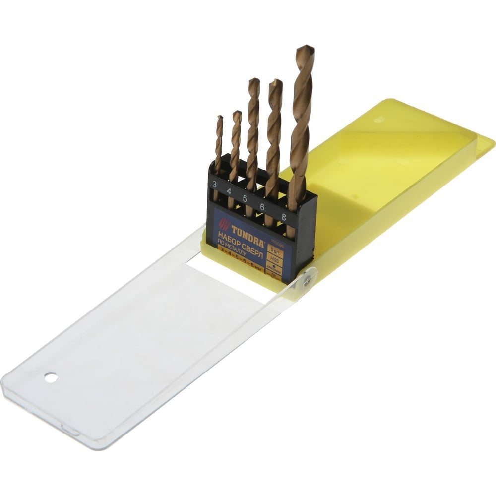 Изображение товара Набор сверл по металлу HSS TiN цилиндрический хвостовик 5 шт