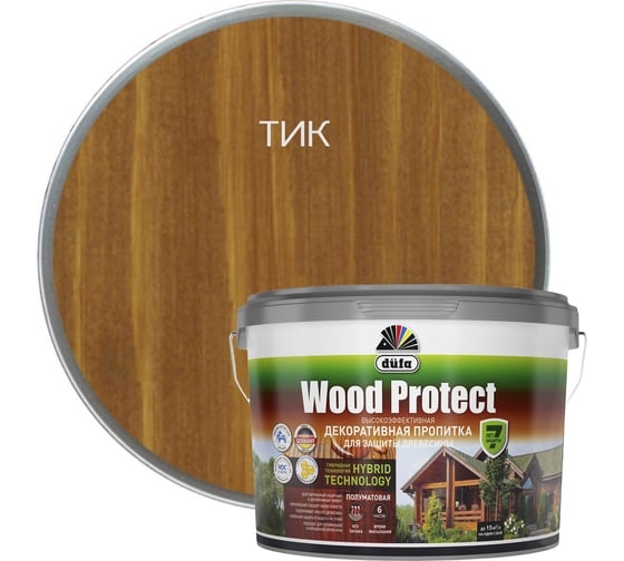 Изображение товара Пропитка Dufa WOOD PROTECT тик, 9 л МП00-011084