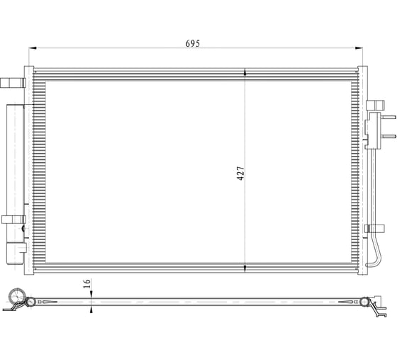 Изображение товара Радиатор кондиционера для автомобилей Hyundai Tucson (20-)/Kia Sportage (21-) 2.0i LUZAR LRAC 0840