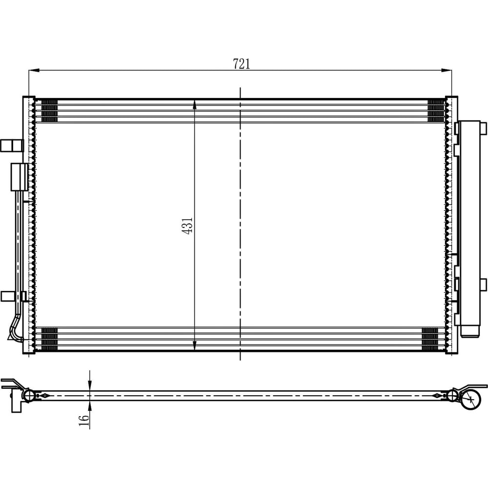 Изображение товара Радиатор кондиционера для Hyundai Santa Fe и Kia Sorento 2.5i LUZAR LRAC 0883