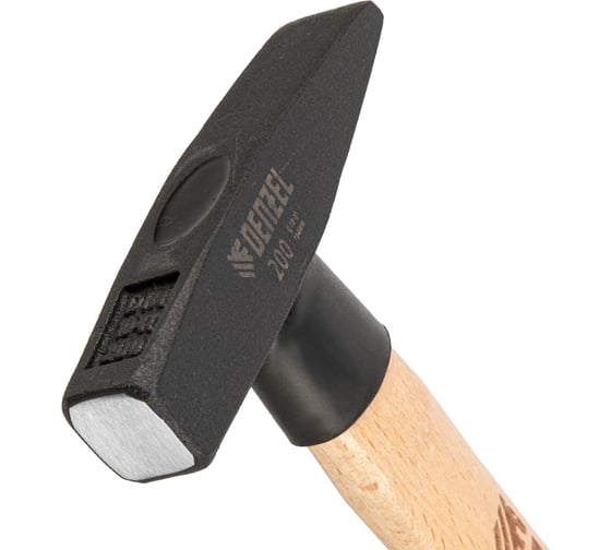 Изображение товара Слесарный молоток Denzel 200 г, кованый квадратный боек, буковая рукоятка 10426