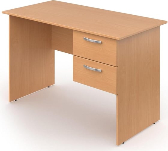 Изображение товара Стол учителя ООО Комус met_школа с подвесной тумбой 2 ящика 120x60x76 бук 1001681