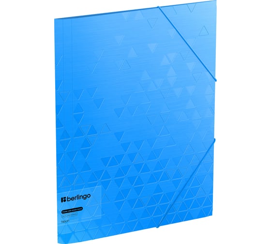 Изображение товара Папка Berlingo на резинке neon А4, 600 мкм, голубой неон FB4_A4393