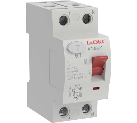 Изображение товара Устройство защитного отключения DKC узо вдт yon max mdl100, 2p, 30ma, 63a, тип ас MDL100-2P2-63-AC