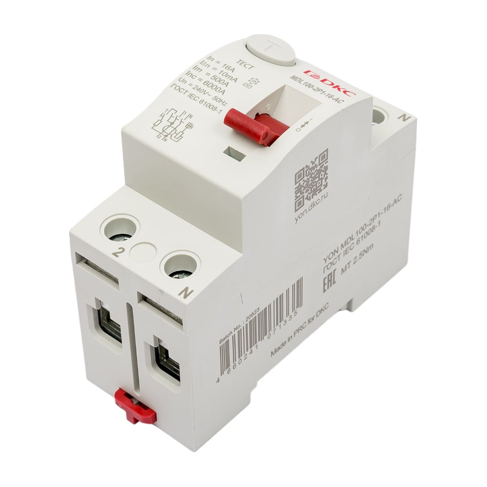Изображение товара Устройство защитного отключения DKC MDL100-2P1-16-AC 10мА
