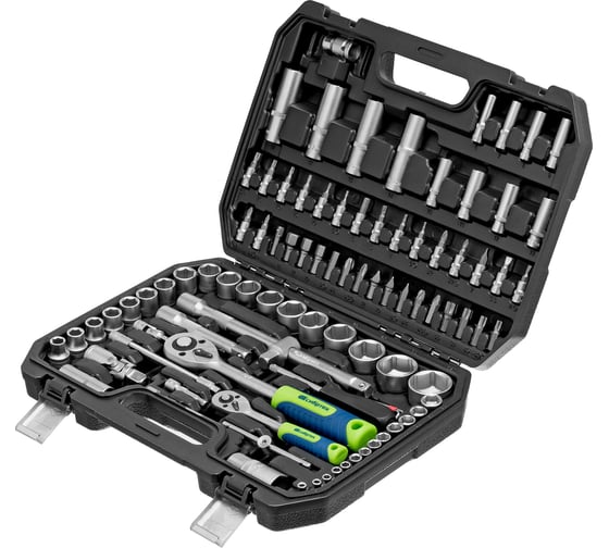 Изображение товара Набор инструментов СИБРТЕХ 1/2", 1/4", пластиковый кейс, 94 предмета 13388