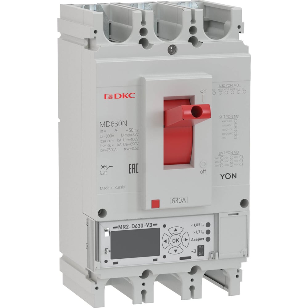 Изображение товара Автоматический выключатель DKC YON 3P 630А 40kA MD630N-MR1 силовой