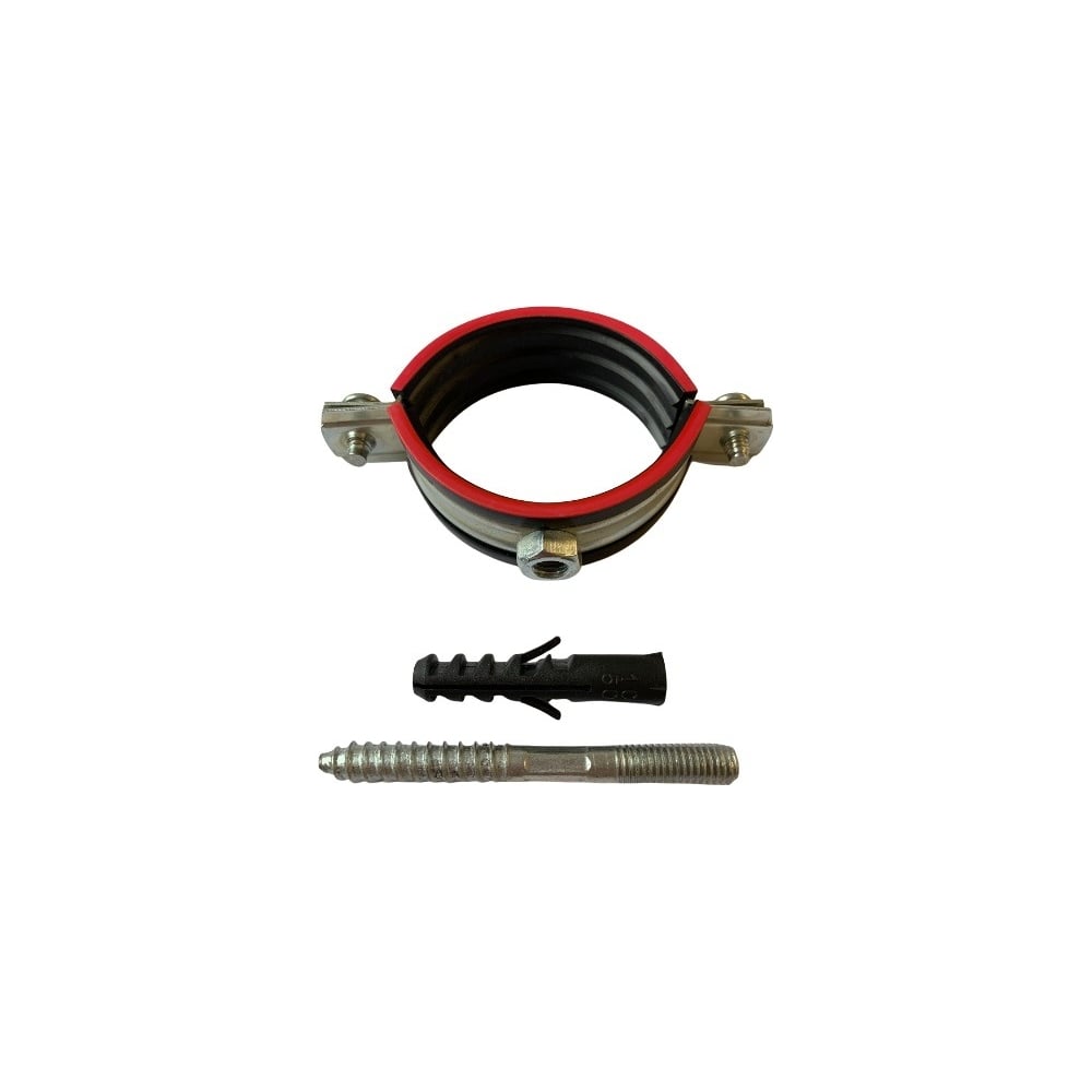 Изображение товара Трубный хомут с прокладкой МЕТАЛЛСЕРВИС 3 дюйма М8 оцинкованный