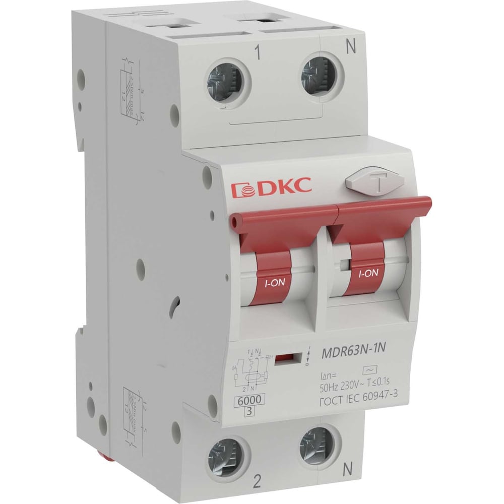 Изображение товара Автоматический выключатель дифференциального тока YON MDR63N 25A 30мА 6kА IP20