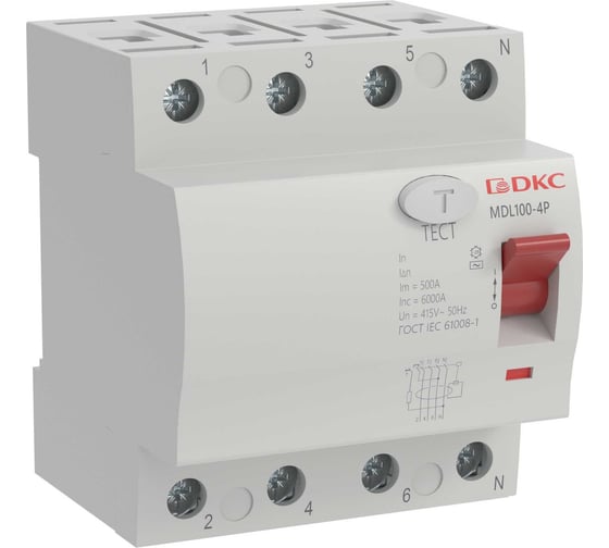 Изображение товара Устройство защитного отключения DKC узо вдт yon max mdl100, 4p, 300ma, 63a,тип ас MDL100-4P4-63-AC