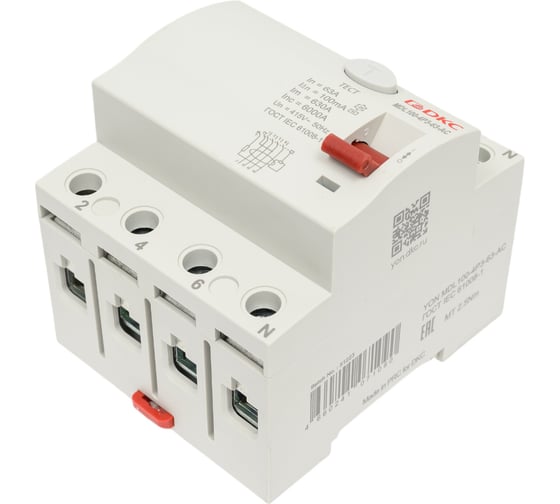 Изображение товара Устройство защитного отключения DKC узо вдт yon max mdl100, 4p, 100ma, 63a,тип ас MDL100-4P3-63-AC