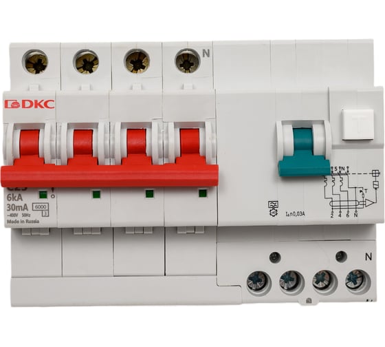 Изображение товара Автоматический выключатель дифференциального тока DKC авдт yon mdv63 3p+n 25a c 30ma 6ka тип a MDV63-42C25-A
