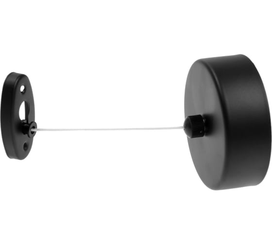 Изображение товара Настенная сушилка для белья ТУНДРА нейлоновый вытяжной трос 2.8 м, до 3 кг, цвет черный 9714571