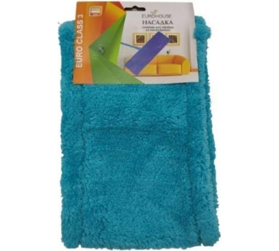 Изображение товара Сменная насадка к швабре EUROHOUSE из микрофибры с карманами, 50гр, 14x42см 14628