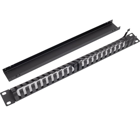 Изображение товара Панель-органайзер кабеля 5Bites гребенка / крышка / 1u / 19" / black CM-104B