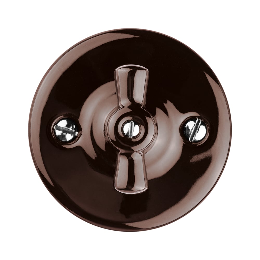 Изображение товара Фарфоровый поворотный выключатель TDM ELECTRIC Болонь коричневый 10А