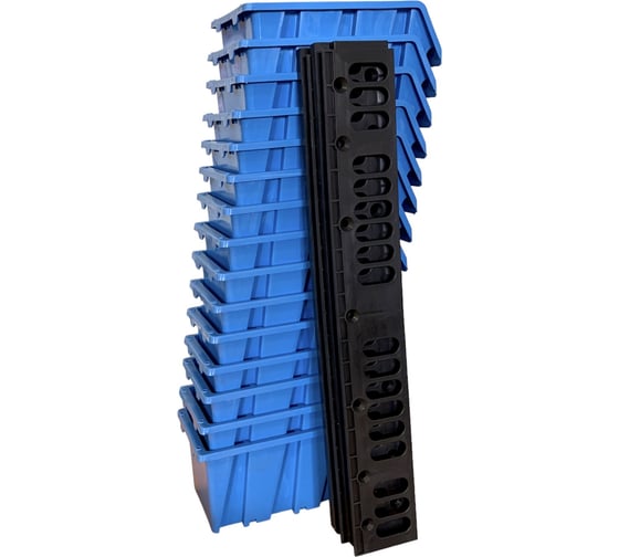 Изображение товара Набор Jettools лоток для метизов 150x95x70 мм 15 шт., с планкой 4 шт. ЛМ-1-150-15