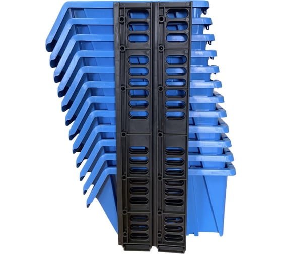 Изображение товара Набор Jettools лоток для метизов 225x155x120 мм 12 шт., с планкой 6 шт. ЛМ-2-225-12