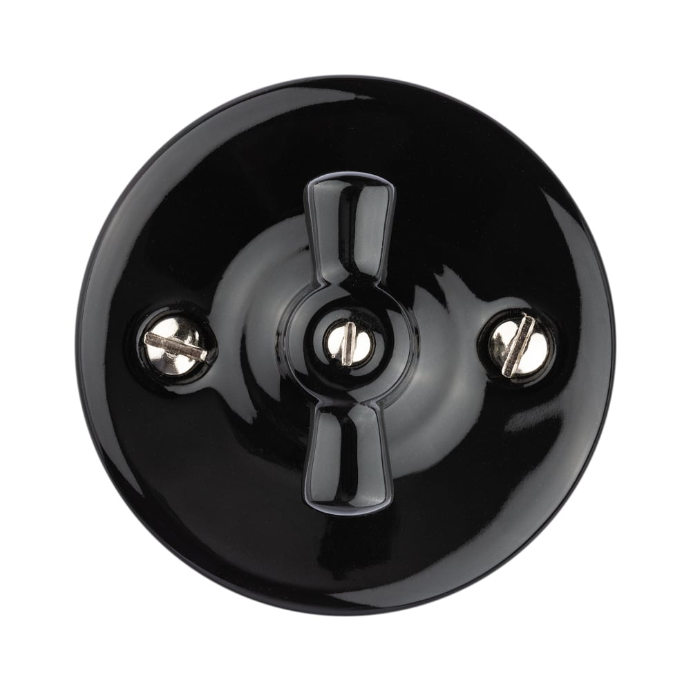 Изображение товара Фарфоровый поворотный перекрестный выключатель TDM ELECTRIC Болонь 10А черный