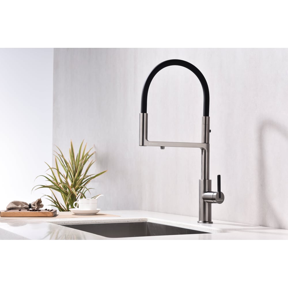 Изображение товара Смеситель для кухни Paulmark TORNADO, однорычажный, современный дизайн, беретта