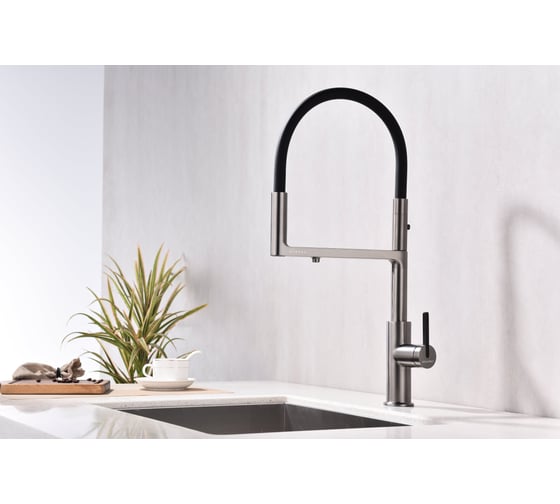 Изображение товара Смеситель для кухни Paulmark TORNADO, вороненая сталь, To213402-GM