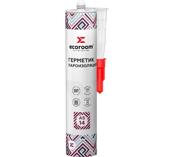 Изображение товара Акриловый герметик ECOROOM AS-14 пароизоляционный, белый, 310мл 224-2-310