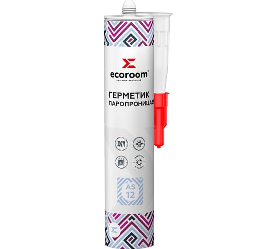 Изображение товара Акриловый герметик ECOROOM AS-12 паропроницаемый, белый, 310мл 224-1-310