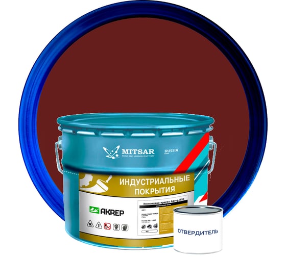 Изображение товара Эпоксидная краска для бетонных полов AKREP -B10 /10 кг+0,2 кг/ кр-коричневый УТ000013066