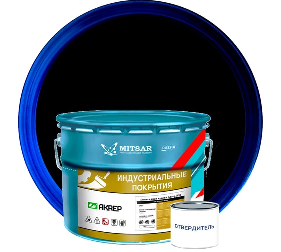Изображение товара Эпоксидная краска для бетонных полов Акреп AKREP-B10 (АКРЭП-Б10) черный, 10 кг+0,2 кг УТ000013067