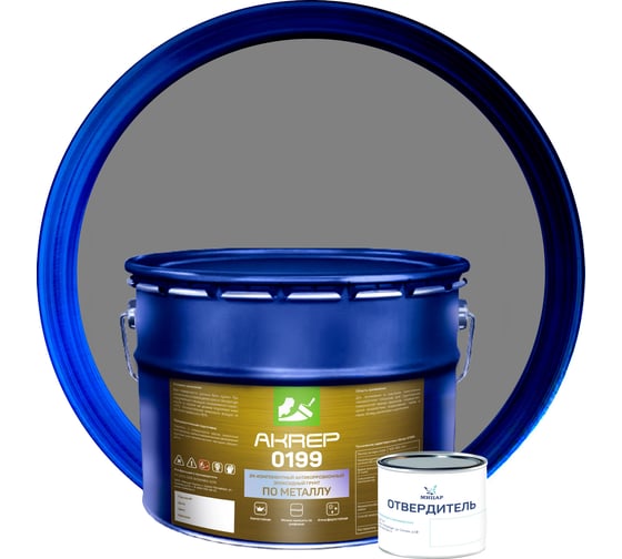 Изображение товара Грунт Акреп AKREP-0199 (АКРЭП-0199) серый, 10 кг+0,2 кг УТ000013158