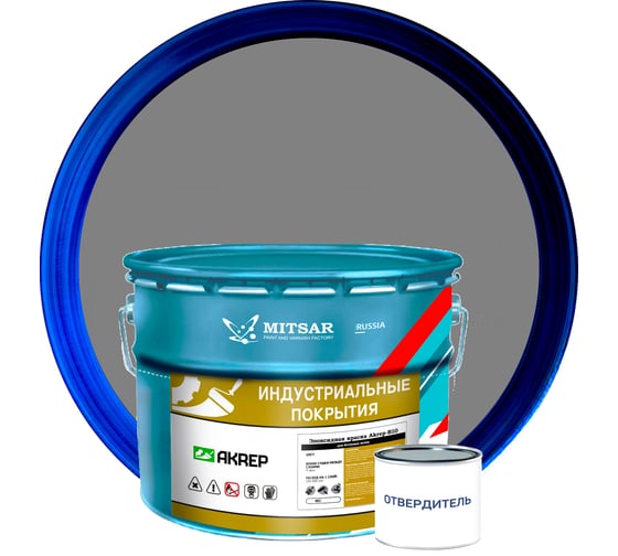 Изображение товара Эпоксидная краска AKREP -B10 для бетонных полов /10 кг+0,2 кг/ серый УТ000013065