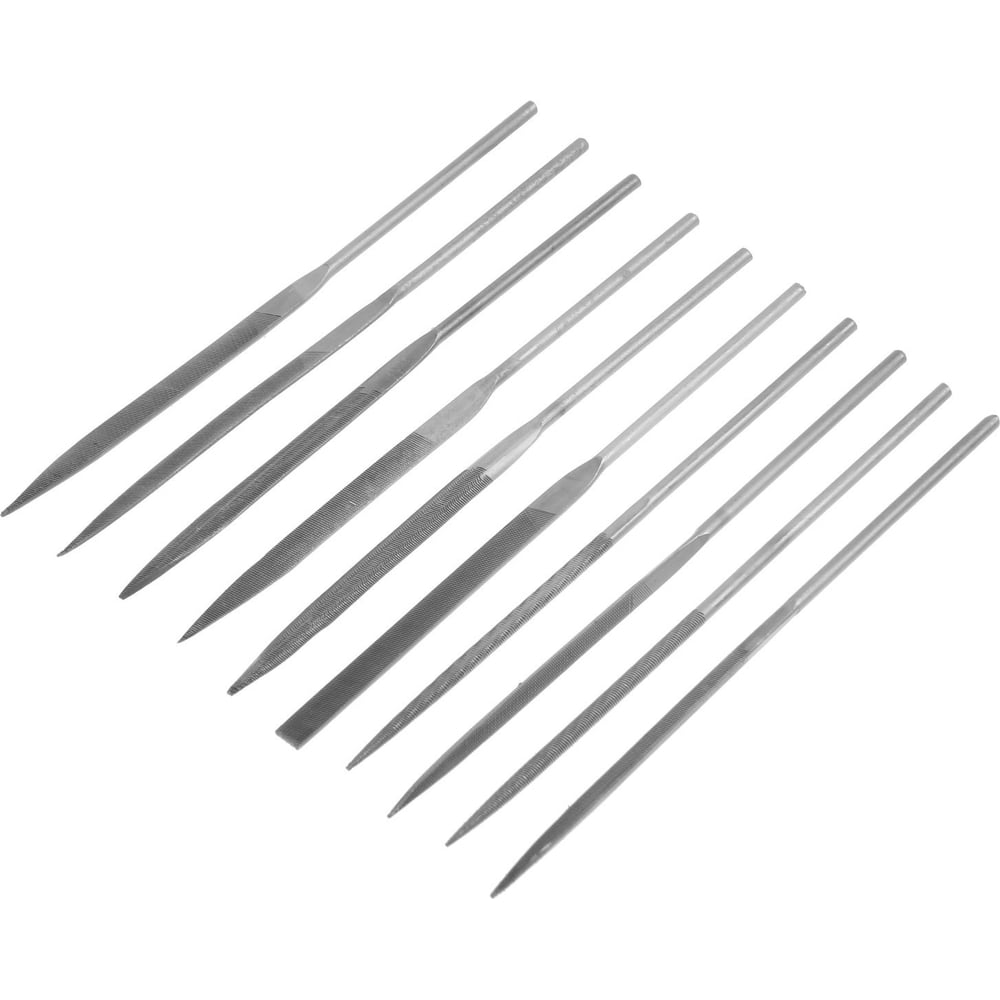 Изображение товара Набор надфилей ЛОМ металлические рукоятки, 60x140x3 мм, 10 шт. 4774273