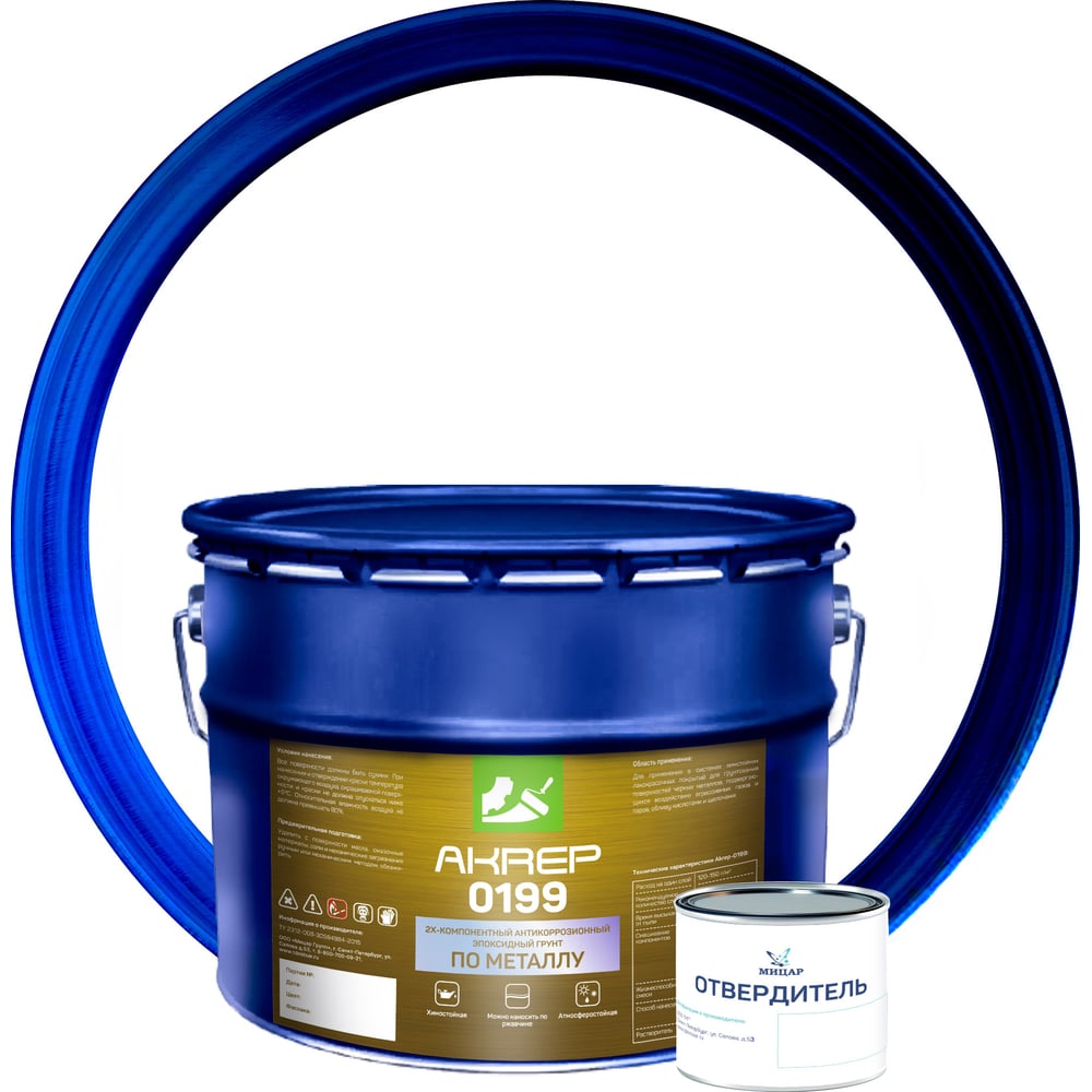 Изображение товара Грунт Акреп AKREP-0199 для металла, морозостойкий, 10 кг, белый