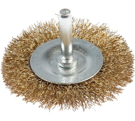 Изображение товара Щетка металлическая для дрели со шпилькой, плоская, 65 мм ТУНДРА 1032376