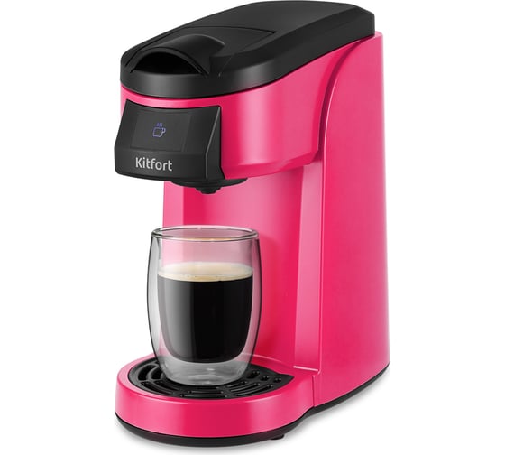 Изображение товара Капсульная кофеварка KITFORT черно-малиновый КТ-7121-1