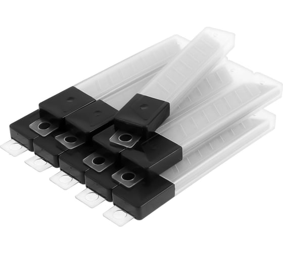 Изображение товара Лезвия для ножей сегментированные, 18x0.4 мм, 10 контейнеров по 10 лезвий, 100 шт ТУНДРА 1006516