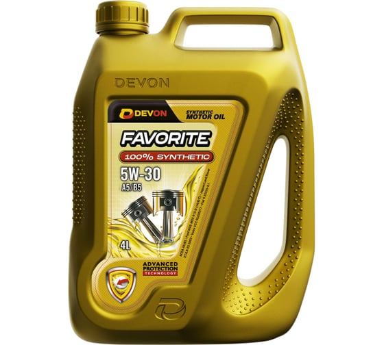 Изображение товара Моторное масло Devon Девон Favorite SAE 5W-30, A5/B5, канистра 4 л 338663838