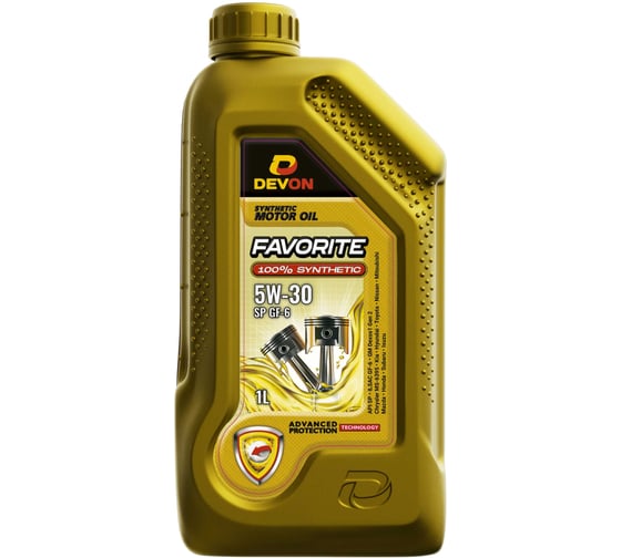 Изображение товара Моторное масло Devon Девон Favorite SAE 5W-30, SP, GF-6, канистра 1 л 338663836